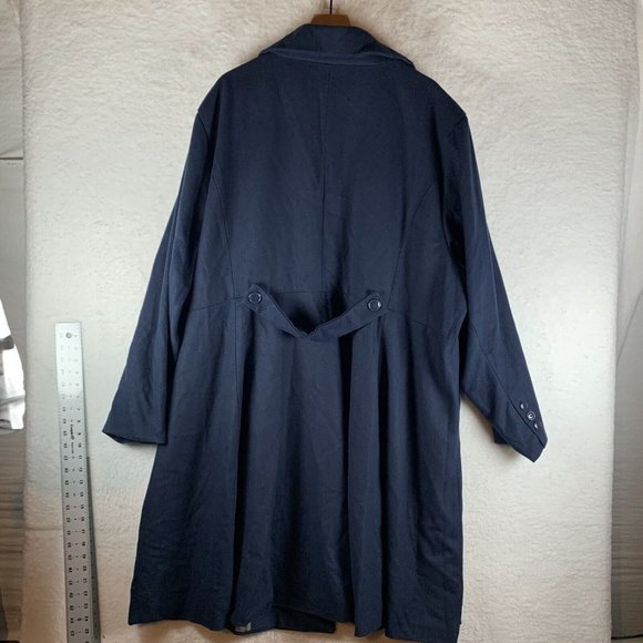Outlander Swing‎ Coat Women's 6X Navy Blue Rayon Stretch Double Breasted 7424 - Picture 12 of 13